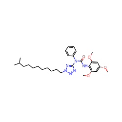 COc1cc(OC)c(NC(=O)N(c2ccccc2)c2nnn(CCCCCCCCCC(C)C)n2)c(OC)c1 ZINC000029473957