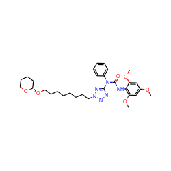 COc1cc(OC)c(NC(=O)N(c2ccccc2)c2nnn(CCCCCCCCO[C@H]3CCCCO3)n2)c(OC)c1 ZINC000003929815