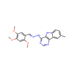 COc1cc(OC)c(OC)cc1/C=N/Nc1ncnc2c1[nH]c1ccc(C)cc12 ZINC000101927466