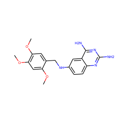 COc1cc(OC)c(OC)cc1CNc1ccc2nc(N)nc(N)c2c1 ZINC000005888539