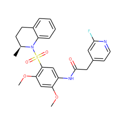 COc1cc(OC)c(S(=O)(=O)N2c3ccccc3CC[C@@H]2C)cc1NC(=O)Cc1ccnc(F)c1 ZINC000095563369