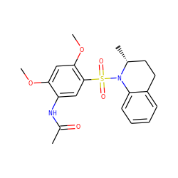 COc1cc(OC)c(S(=O)(=O)N2c3ccccc3CC[C@H]2C)cc1NC(C)=O ZINC000073277392