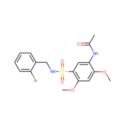 COc1cc(OC)c(S(=O)(=O)NCc2ccccc2Br)cc1NC(C)=O ZINC000073293832