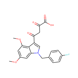 COc1cc(OC)c2c(C(=O)CC(=O)C(=O)O)cn(Cc3ccc(F)cc3)c2c1 ZINC000102821577