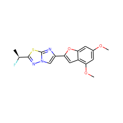 COc1cc(OC)c2cc(-c3cn4nc([C@H](C)F)sc4n3)oc2c1 ZINC000205918189