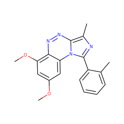 COc1cc(OC)c2nnc3c(C)nc(-c4ccccc4C)n3c2c1 ZINC000084691022