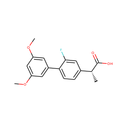 COc1cc(OC)cc(-c2ccc([C@@H](C)C(=O)O)cc2F)c1 ZINC000026836349