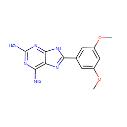 COc1cc(OC)cc(-c2nc3c(N)nc(N)nc3[nH]2)c1 ZINC000005888617