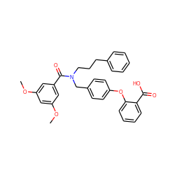 COc1cc(OC)cc(C(=O)N(CCCc2ccccc2)Cc2ccc(Oc3ccccc3C(=O)O)cc2)c1 ZINC000003948779