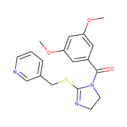 COc1cc(OC)cc(C(=O)N2CCN=C2SCc2cccnc2)c1 ZINC000004061151