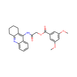 COc1cc(OC)cc(C(=O)OCC(=O)Nc2c3c(nc4ccccc24)CCCC3)c1 ZINC000653854042