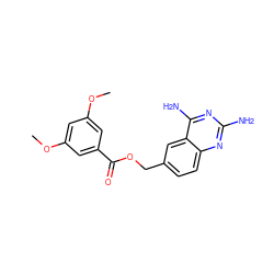 COc1cc(OC)cc(C(=O)OCc2ccc3nc(N)nc(N)c3c2)c1 ZINC000003814846