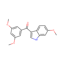 COc1cc(OC)cc(C(=O)c2c[nH]c3cc(OC)ccc23)c1 ZINC000028457935