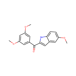 COc1cc(OC)cc(C(=O)c2cc3cc(OC)ccc3[nH]2)c1 ZINC000013470967