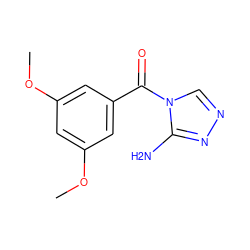 COc1cc(OC)cc(C(=O)n2cnnc2N)c1 ZINC000000531125