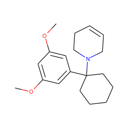 COc1cc(OC)cc(C2(N3CC=CCC3)CCCCC2)c1 ZINC000026290782