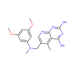 COc1cc(OC)cc(N(C)Cc2cnc3nc(N)nc(N)c3c2C)c1 ZINC000013216445