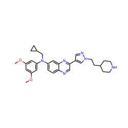 COc1cc(OC)cc(N(CC2CC2)c2ccc3ncc(-c4cnn(CCC5CCNCC5)c4)nc3c2)c1 ZINC000204165033