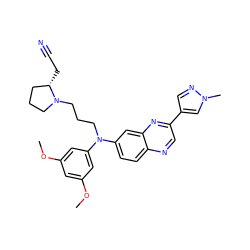 COc1cc(OC)cc(N(CCCN2CCC[C@@H]2CC#N)c2ccc3ncc(-c4cnn(C)c4)nc3c2)c1 ZINC000204146413