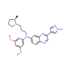 COc1cc(OC)cc(N(CCCN2CCC[C@H]2C)c2ccc3ncc(-c4cnn(C)c4)nc3c2)c1 ZINC000219351540