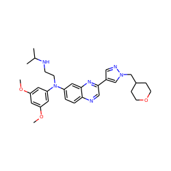 COc1cc(OC)cc(N(CCNC(C)C)c2ccc3ncc(-c4cnn(CC5CCOCC5)c4)nc3c2)c1 ZINC000204172136