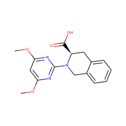 COc1cc(OC)nc(N2Cc3ccccc3C[C@@H]2C(=O)O)n1 ZINC000063539447