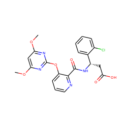 COc1cc(OC)nc(Oc2cccnc2C(=O)N[C@@H](CC(=O)O)c2ccccc2Cl)n1 ZINC000261162255