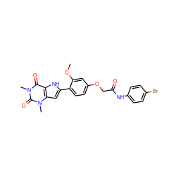 COc1cc(OCC(=O)Nc2ccc(Br)cc2)ccc1-c1cc2c([nH]1)c(=O)n(C)c(=O)n2C ZINC000001491200