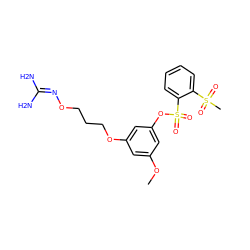 COc1cc(OCCCON=C(N)N)cc(OS(=O)(=O)c2ccccc2S(C)(=O)=O)c1 ZINC000013489466