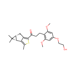 COc1cc(OCCO)cc(OC)c1CCC(=O)c1sc(C)c2c1C[C@@H]1[C@H]2C1(C)C ZINC000103234965