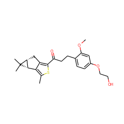 COc1cc(OCCO)ccc1CCC(=O)c1sc(C)c2c1C[C@@H]1[C@H]2C1(C)C ZINC000035826684