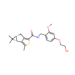 COc1cc(OCCO)ccc1CNC(=O)c1sc(C)c2c1C[C@@H]1[C@H]2C1(C)C ZINC000035794886