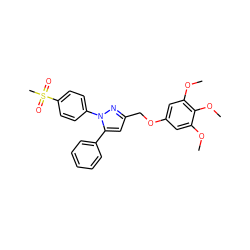 COc1cc(OCc2cc(-c3ccccc3)n(-c3ccc(S(C)(=O)=O)cc3)n2)cc(OC)c1OC ZINC000013585683