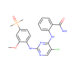 COc1cc(P(C)(C)=O)ccc1Nc1ncc(Cl)c(Nc2ccccc2C(N)=O)n1 ZINC000148751384