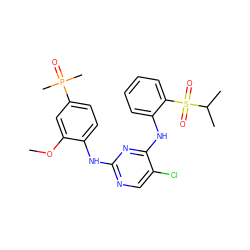 COc1cc(P(C)(C)=O)ccc1Nc1ncc(Cl)c(Nc2ccccc2S(=O)(=O)C(C)C)n1 ZINC000145525420