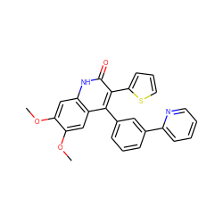 COc1cc2[nH]c(=O)c(-c3cccs3)c(-c3cccc(-c4ccccn4)c3)c2cc1OC ZINC000114916716