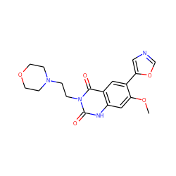 COc1cc2[nH]c(=O)n(CCN3CCOCC3)c(=O)c2cc1-c1cnco1 ZINC000028340543