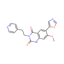 COc1cc2[nH]c(=O)n(CCc3ccncc3)c(=O)c2cc1-c1cnco1 ZINC000003816632