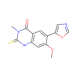 COc1cc2[nH]c(=S)n(C)c(=O)c2cc1-c1cnco1 ZINC000028332849