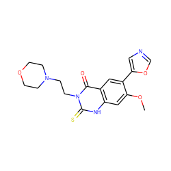 COc1cc2[nH]c(=S)n(CCN3CCOCC3)c(=O)c2cc1-c1cnco1 ZINC000028341600