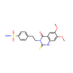 COc1cc2[nH]c(=S)n(CCc3ccc(S(N)(=O)=O)cc3)c(=O)c2cc1OC ZINC000002330918