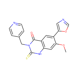 COc1cc2[nH]c(=S)n(Cc3ccncc3)c(=O)c2cc1-c1cnco1 ZINC000028340536