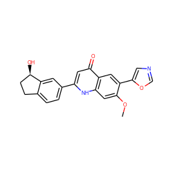 COc1cc2[nH]c(-c3ccc4c(c3)[C@H](O)CC4)cc(=O)c2cc1-c1cnco1 ZINC000012354270