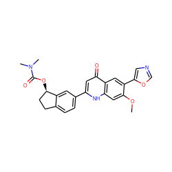 COc1cc2[nH]c(-c3ccc4c(c3)[C@H](OC(=O)N(C)C)CC4)cc(=O)c2cc1-c1cnco1 ZINC000013487610