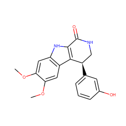 COc1cc2[nH]c3c(c2cc1OC)[C@H](c1cccc(O)c1)CNC3=O ZINC000072178019