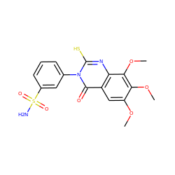 COc1cc2c(=O)n(-c3cccc(S(N)(=O)=O)c3)c(S)nc2c(OC)c1OC ZINC001772628836