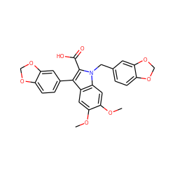 COc1cc2c(-c3ccc4c(c3)OCO4)c(C(=O)O)n(Cc3ccc4c(c3)OCO4)c2cc1OC ZINC000026006962