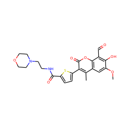 COc1cc2c(C)c(-c3ccc(C(=O)NCCN4CCOCC4)s3)c(=O)oc2c(C=O)c1O ZINC000164978414