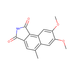 COc1cc2c(C)cc3c(c2cc1OC)C(=O)NC3=O ZINC000045284575