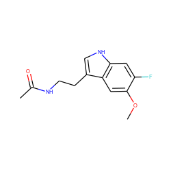 COc1cc2c(CCNC(C)=O)c[nH]c2cc1F ZINC000002032560